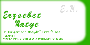 erzsebet matye business card